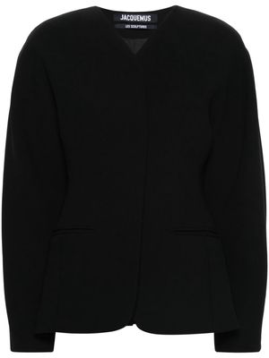 Jacquemus La Oval rounded shoulder jacket - Black