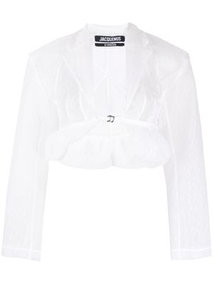 Jacquemus La Veste Dentelle cropped jacket - White