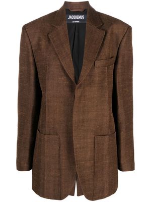 Jacquemus La Veste D'Homme jute-blend blazer - Brown