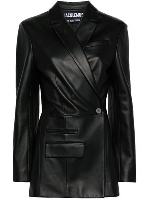 Jacquemus La Veste Tibau Cuir leather blazer - Black