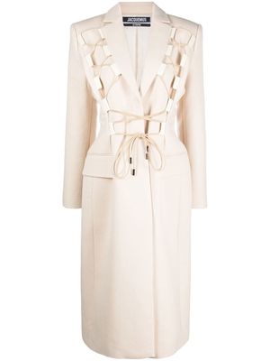 Jacquemus lace-up tailored mid-length coat - Neutrals