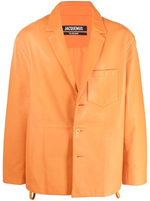 Jacquemus lambskin blazer jacket - Orange