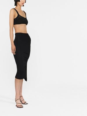 Jacquemus Le Ascosu knitted crop top - Black