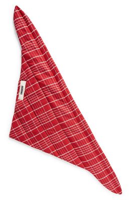 Jacquemus Le Bandana Capullo Quilted Check Scarf in Jacquard Check Dark Red 4At