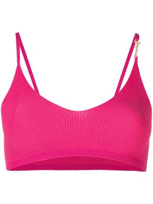 Jacquemus Le Bandeau Pralu knitted bralette - Pink