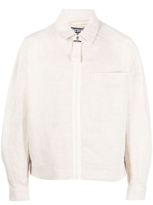 Jacquemus Le Blouson zip-up shirt jacket - Neutrals