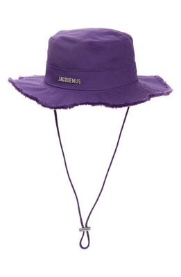 Jacquemus Le Bob Artichaut Raw Brim Bucket Hat in 650 Purple