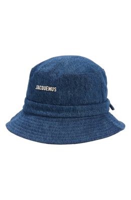 Jacquemus Le Bob Gadjo Denim Bucket Hat in Blue 330