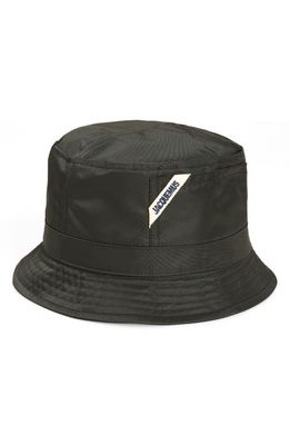 Jacquemus Le Bob Ovalie Nylon Blend Bucket Hat in Black 990