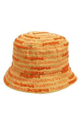 Jacquemus Le Bobo Bordado Embroidered & Beaded Bucket Hat in Beige 150