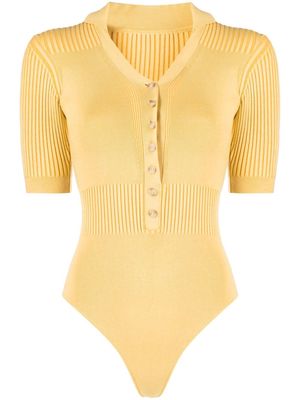 Jacquemus Le body Yauco ribbed-knit bodysuit - Yellow
