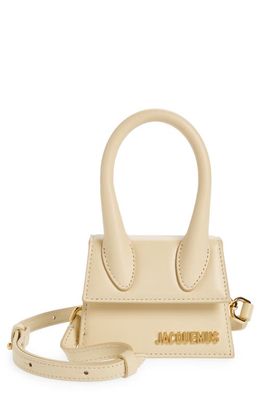 Jacquemus Le Chiquito Leather Mini Top Handle Bag in Ivory