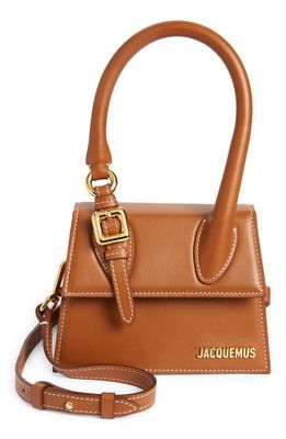 Jacquemus Le Chiquito Moyen Buckle Leather Top Handle Bag in Light Brown 2 811