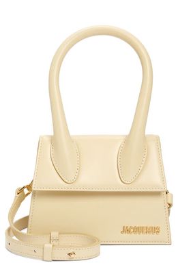 Jacquemus Le Chiquito Moyen Leather Top Handle Bag in Ivory 120