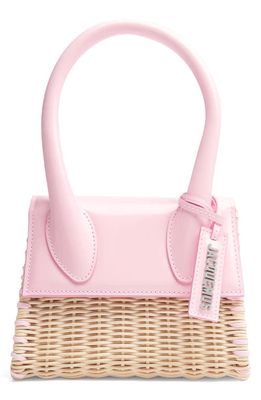 Jacquemus Le Chiquito Moyen Wicker Bag in Pale Pink 405