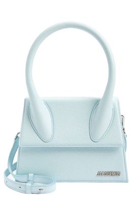 Jacquemus Le Grand Chiquito Leather Top Handle Bag in Light Blue
