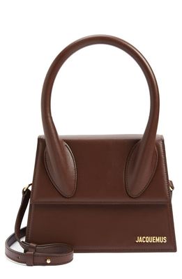 Jacquemus Le Grand Chiquito Leather Top Handle Bag in Midnight Brown 890