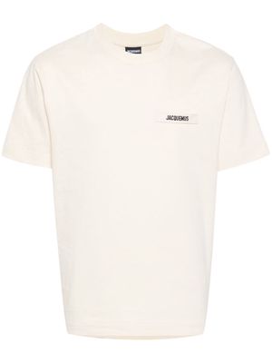 Jacquemus Le Gros Grain embroidered-logo T-shirt - Neutrals