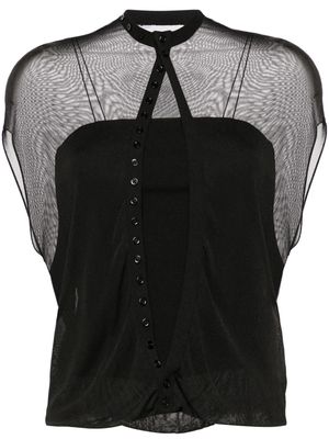 Jacquemus Le haut Capa layered blouse - Black