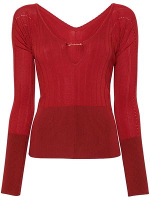 Jacquemus Le Haut logo-plaque top - Red