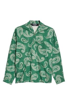 Jacquemus Le Haut Pingo Paisley Tilted Cotton Canvas Shirt in 5Cq Print Pop Green Paisley