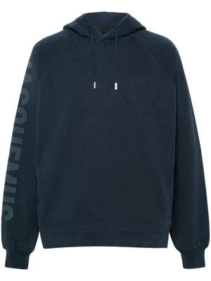 Jacquemus Le Hoodie Typo cotton top - Blue