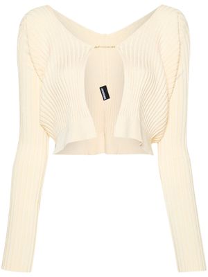 Jacquemus Le Maille Pralu ribbed-knit cardigan - Yellow