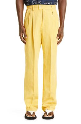 Jacquemus Le Pantalon Madeiro Linen Blend Pants in Yellow