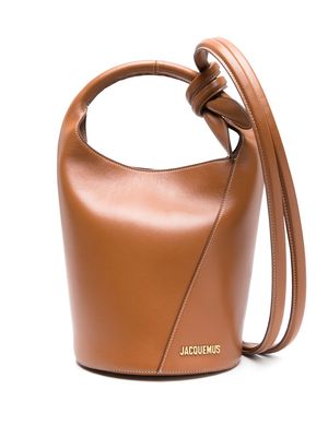 Jacquemus Le Petit Tourni leather bucket bag - Brown