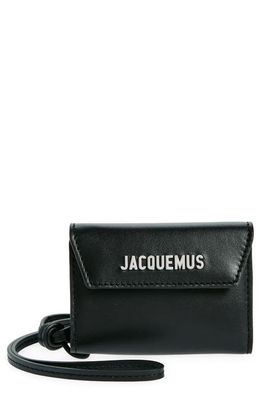 Jacquemus Le Porte Leather Envelope Wallet in Black