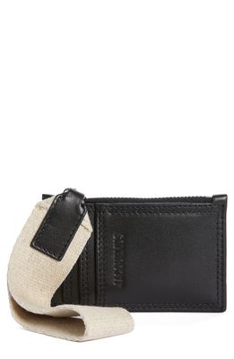 Jacquemus Le Porte Nastrinu Leather Card Case Wristlet in Black