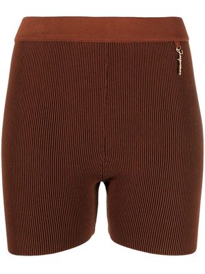 Jacquemus Le short Pralu knitted shorts - Brown