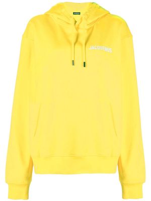 Jacquemus Le Sweatshirt Brodé organic-cotton hoodie - Yellow