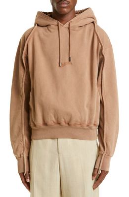 Jacquemus Le Sweatshirt Camargue Embroidered Logo Organic Cotton Hoodie in Brown 850