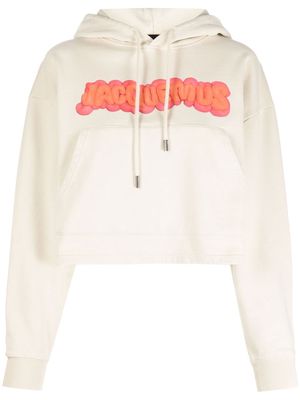 JACQUEMUS Le sweatshirt Pate à modeler cropped hoodie - Neutrals