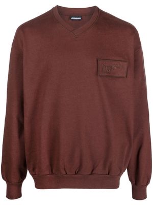 Jacquemus Le Sweatshirt Santon logo-appliqué top - Brown