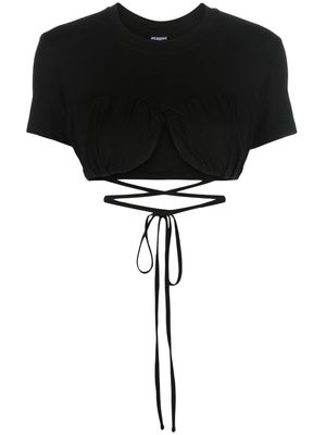 Jacquemus Le T-shirt Baci tie-strap crop top - Black