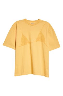 Jacquemus Le T-Shirt Bikini Cotton Graphic Tee in 2Ah Print Wet Effect Yellow