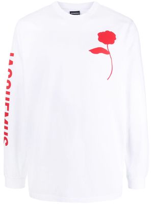 Jacquemus Le T-shirt Ciceri rose-print top - White