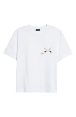 Jacquemus Le T-Shirt Grosgrain Ribbon Cotton T-Shirt in White