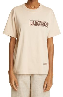 Jacquemus Le T-Shirt Montagne Graphic Tee in Beige