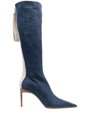 Jacquemus Les Bottes Cordao denim long boots - Blue