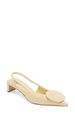 Jacquemus Les Duelo Basses Mismatched Kitten Heel Slingback Pump in Ivory 120