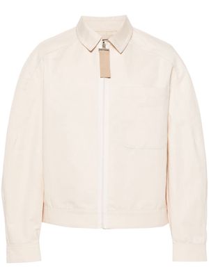 Jacquemus logo-embossed poplin shirt jacket - Neutrals