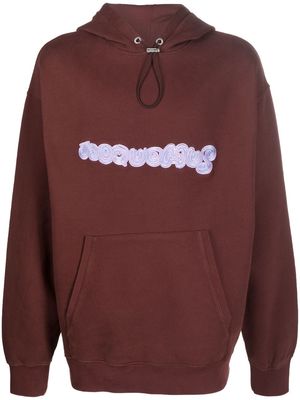 Jacquemus logo embroidered hoodie - Brown