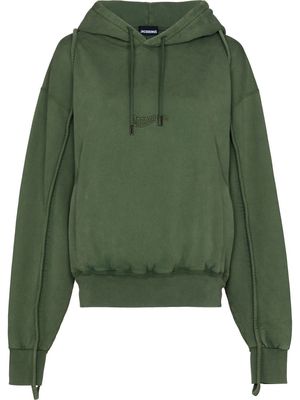 Jacquemus logo-embroidered hoodie - Green