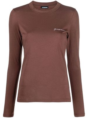 Jacquemus logo embroidered T-shirt - Brown