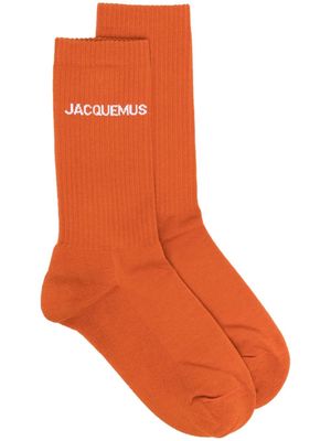 Jacquemus logo-jacquard ribbed socks - Orange