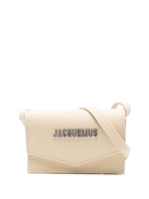 Jacquemus logo-lettering envelope bag - White