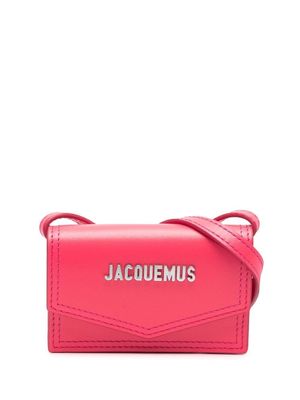 Jacquemus logo-lettering messenger bag - Pink